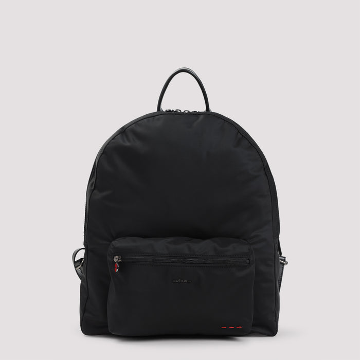 Polyamide Backpack Black Calf Leather Bag