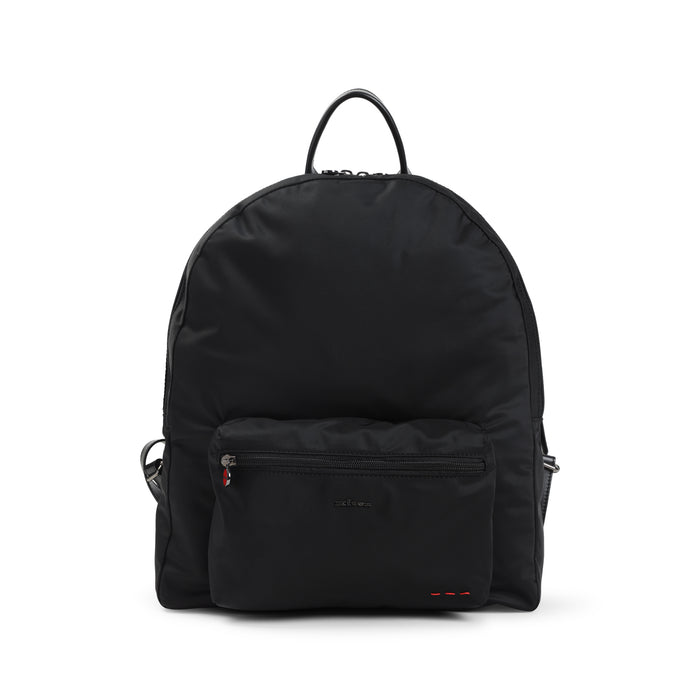 Polyamide Backpack Black Calf Leather Bag