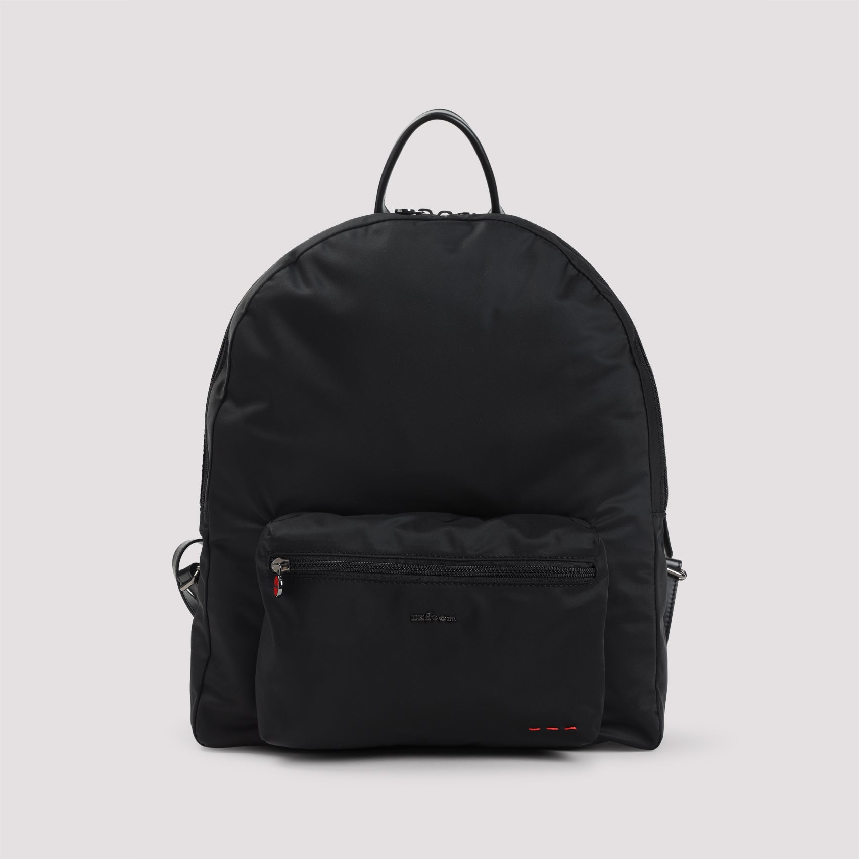 Polyamide Backpack Black Calf Leather Bag