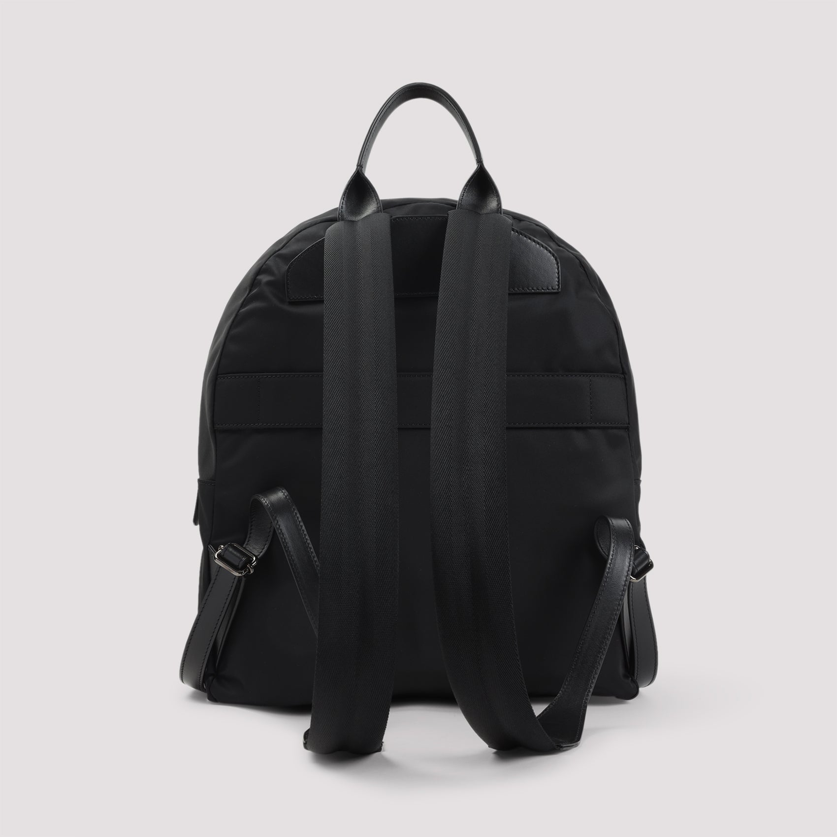 Polyamide Backpack Black Calf Leather Bag