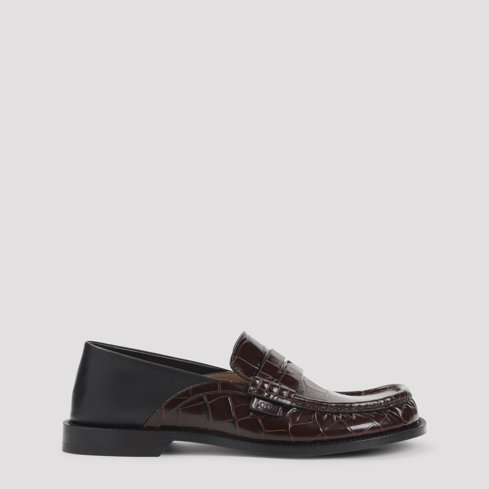 Campo Flap Back Loafers Brown Calf Skin Lambskin Shoe
