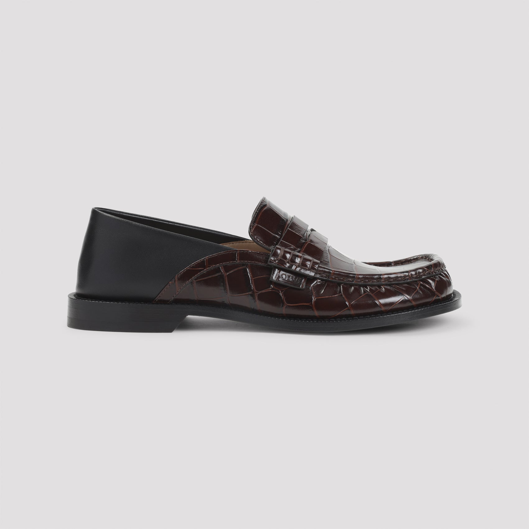 Campo Flap Back Loafers Brown Calf Skin Lambskin Shoe
