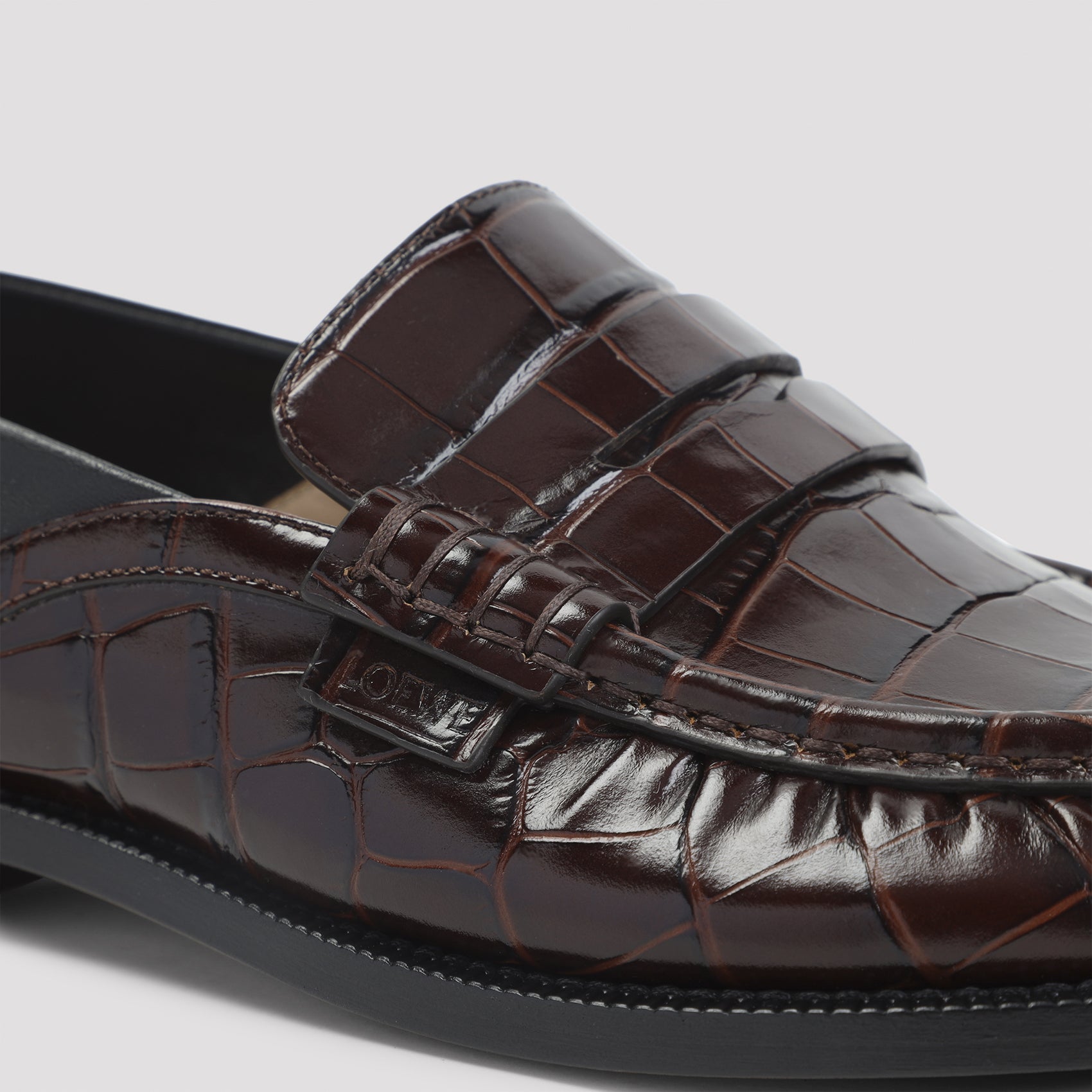 Campo Flap Back Loafers Brown Calf Skin Lambskin Shoe
