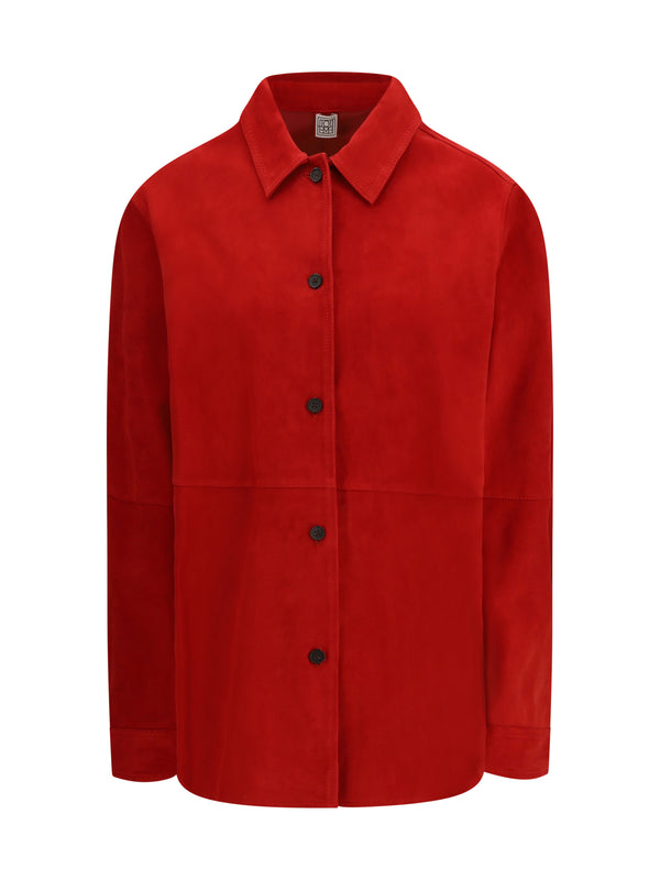 Suede Shirt Jacket Poppy Lambskin Leather