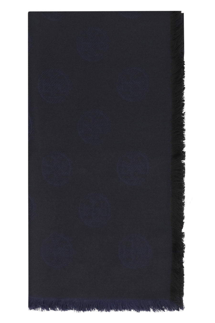Scarf Silk And Wool Black-Navy Black/navy