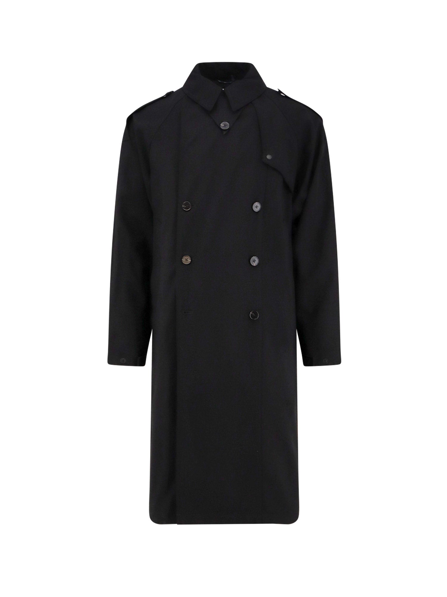 Paltò Coats Black Lana Poliestere