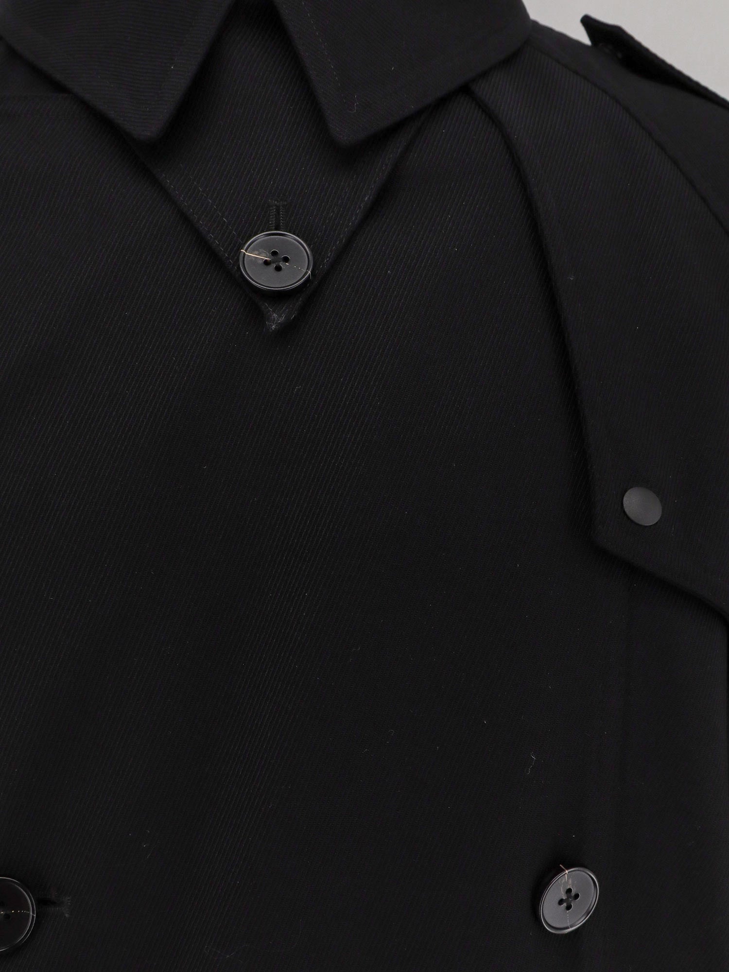 Paltò Coats Black Lana Poliestere