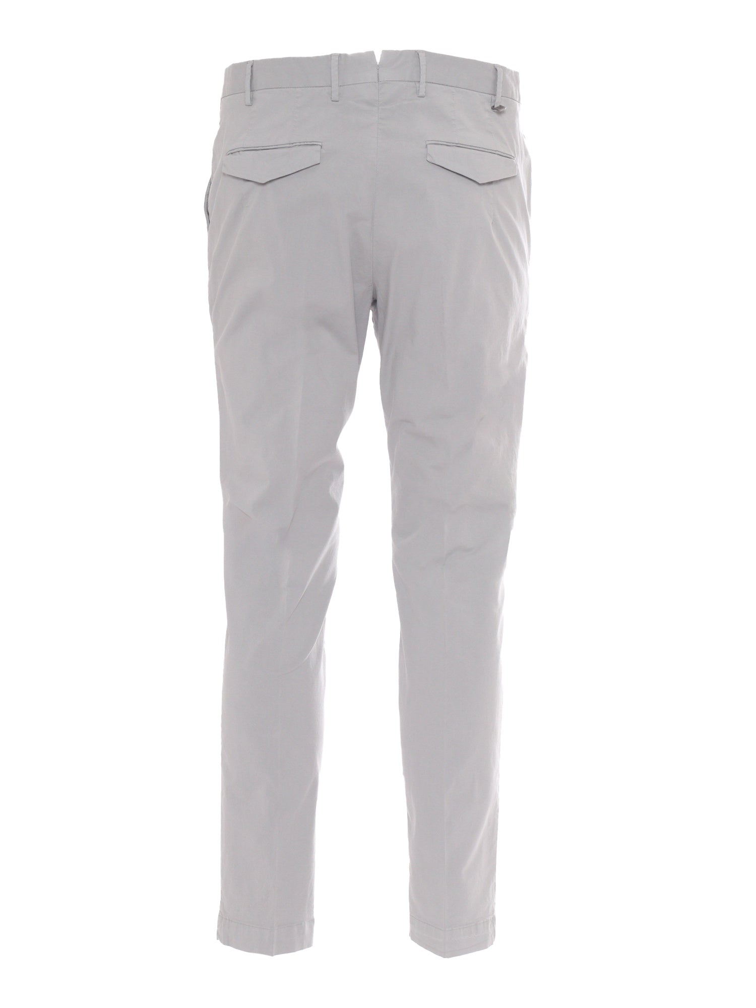 Trousers - MASTER, Flat Front, Diagonal Pockets, Flap Back Finished Grey Cotton Elastane Pant