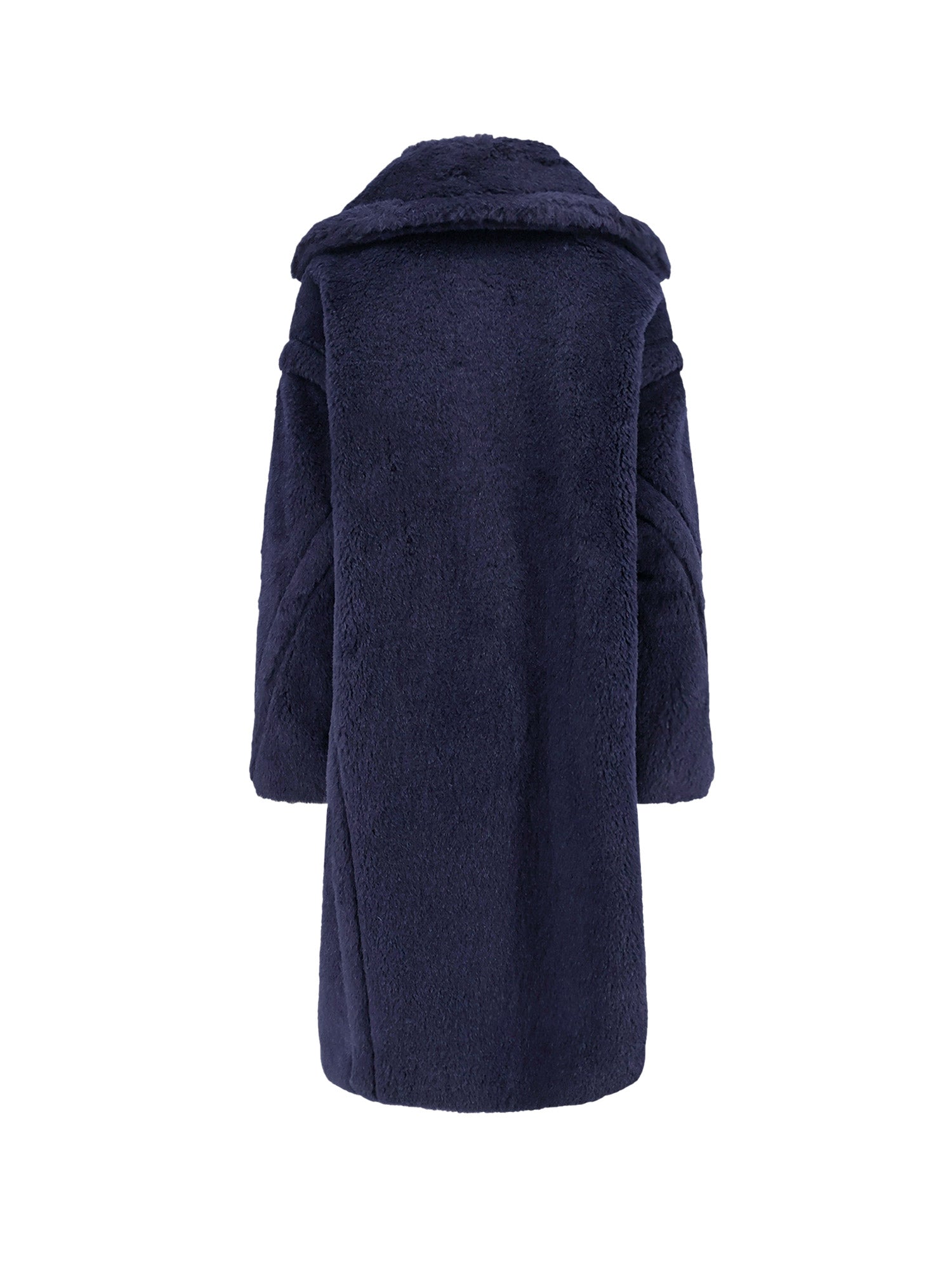 Max Mara Coats Blu Marino Alpaca Lana Seta