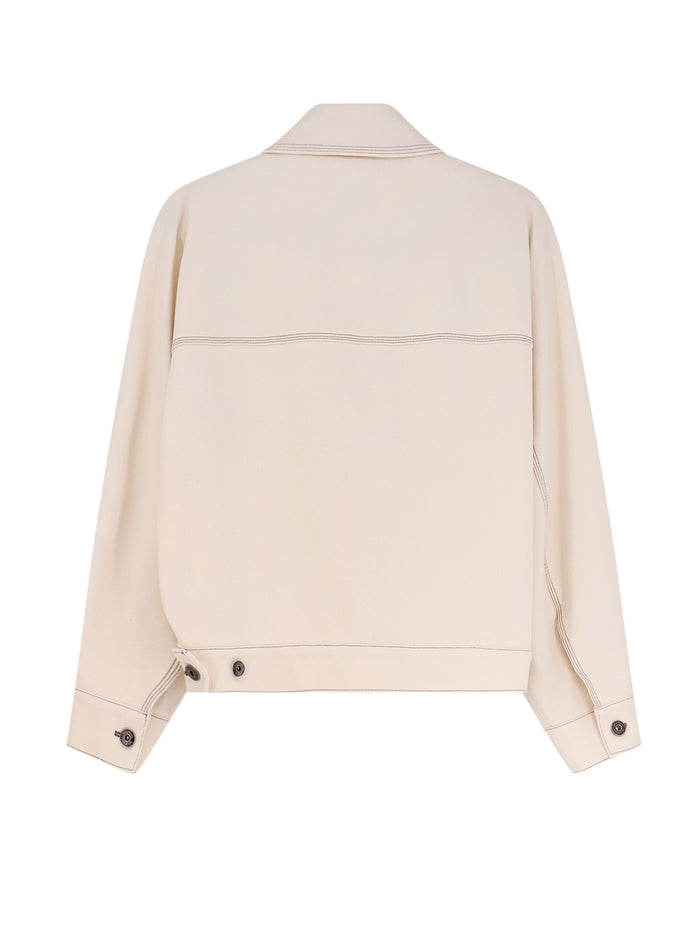 Max Mara Jackets Ivory Cotone Poliestere Elastan