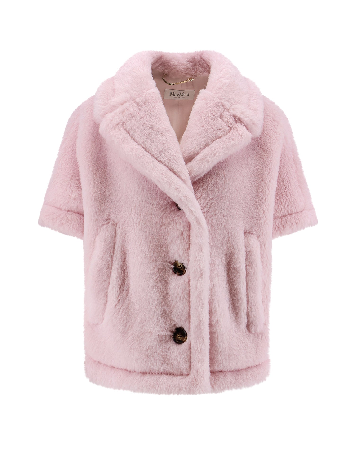Max Mara Jackets Beige Rosa Alpaca Lana Vergine Seta