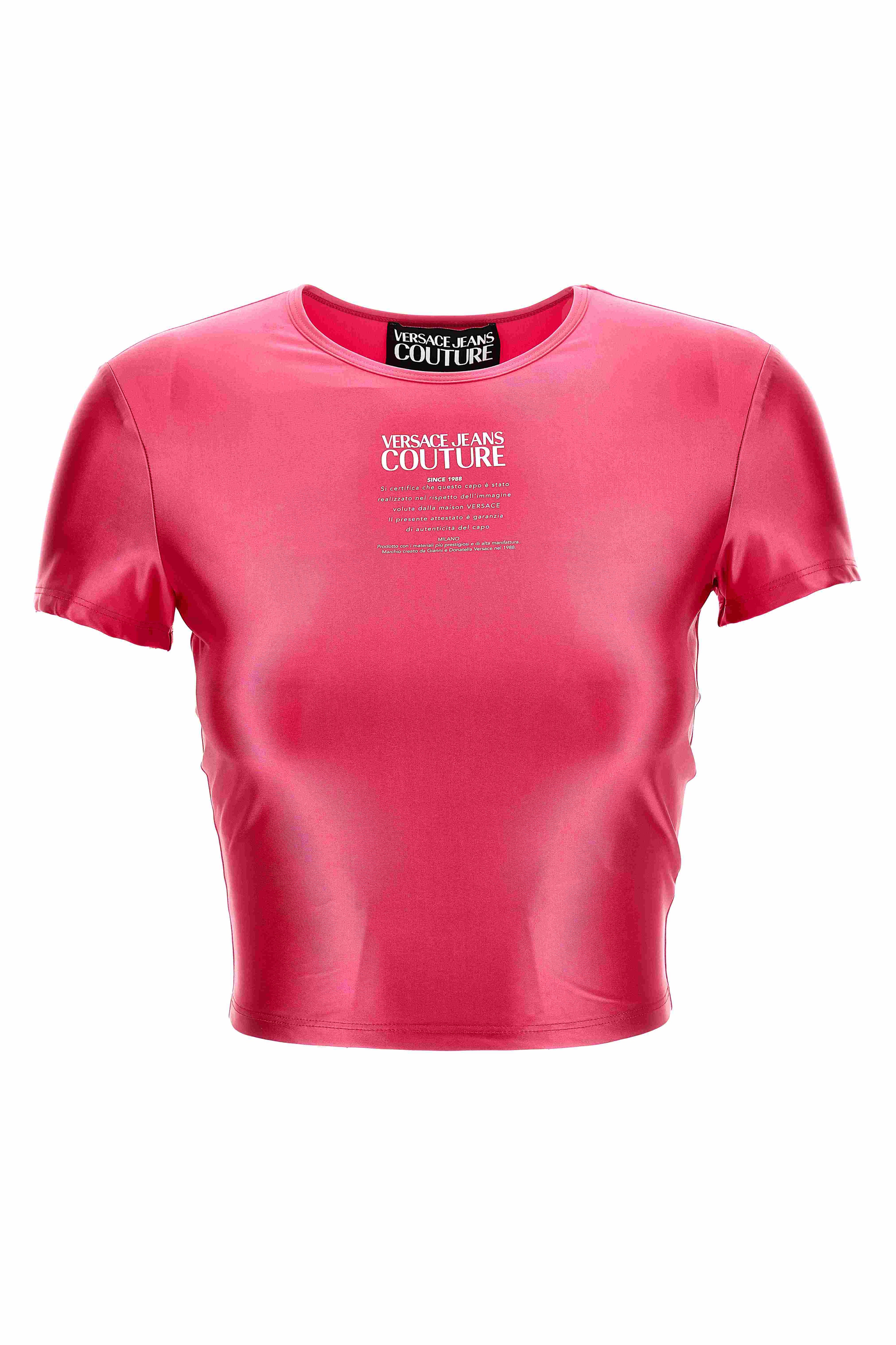 VERSACE JEANS COUTURE T-shirts and Polos Pink Poliammidica Elastam