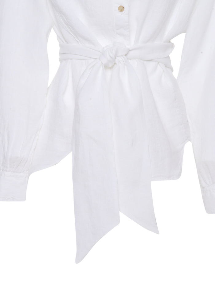 Shirt with bow White Linen