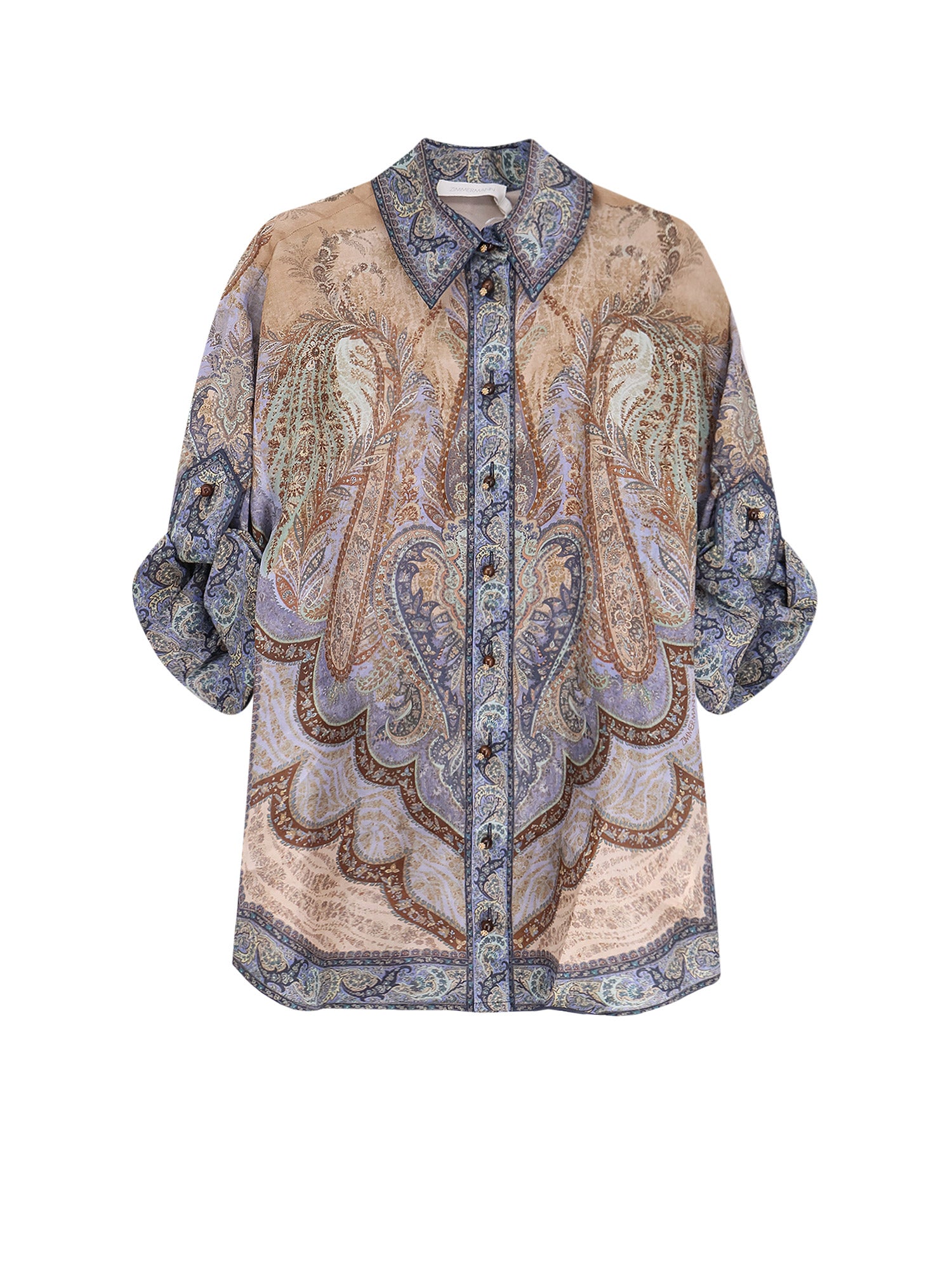 Zimmermann Shirts Tapestry Blue Multi Seta