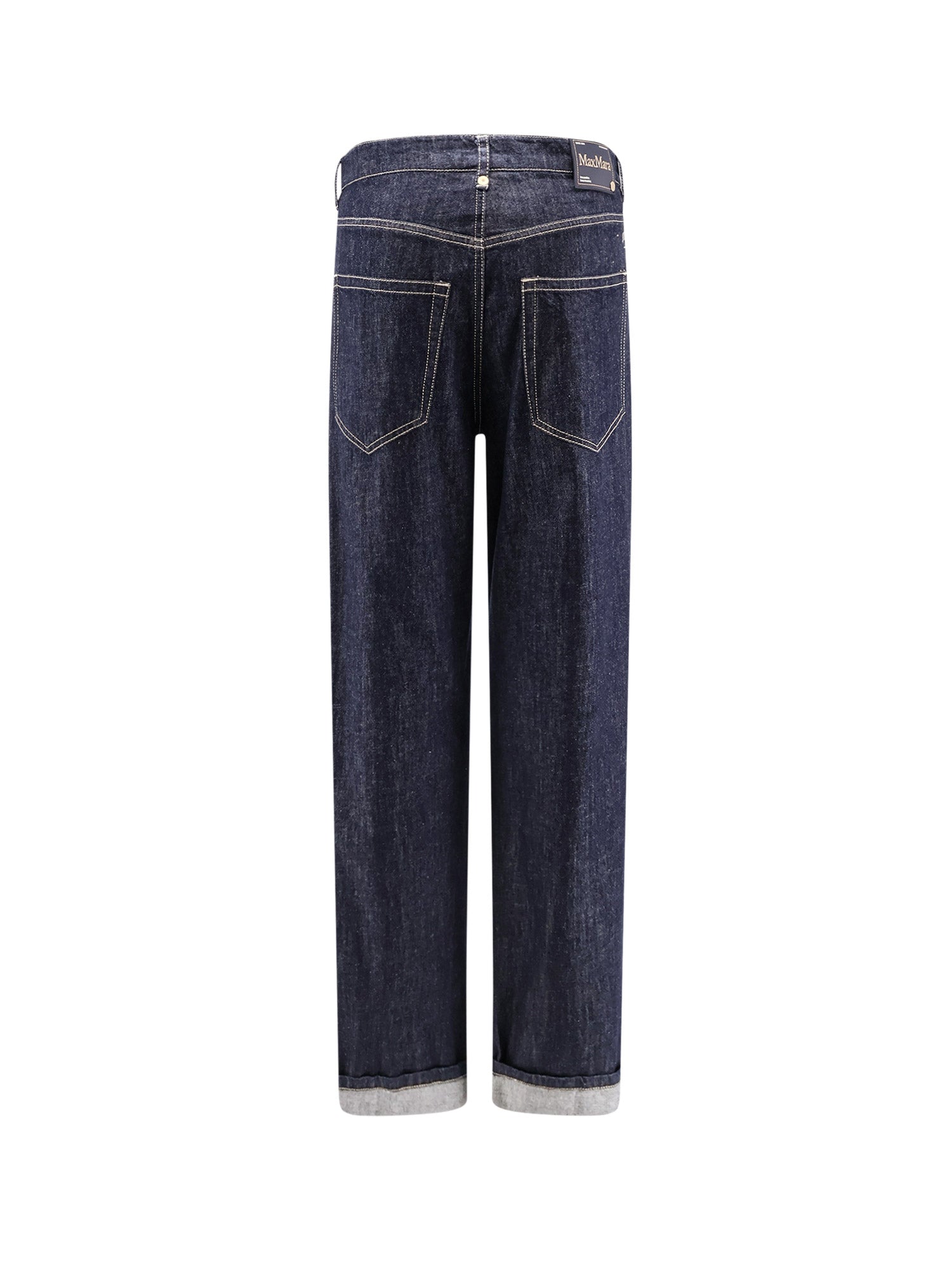 S Max Mara Jeans Blu Marino Cotone Kapoc