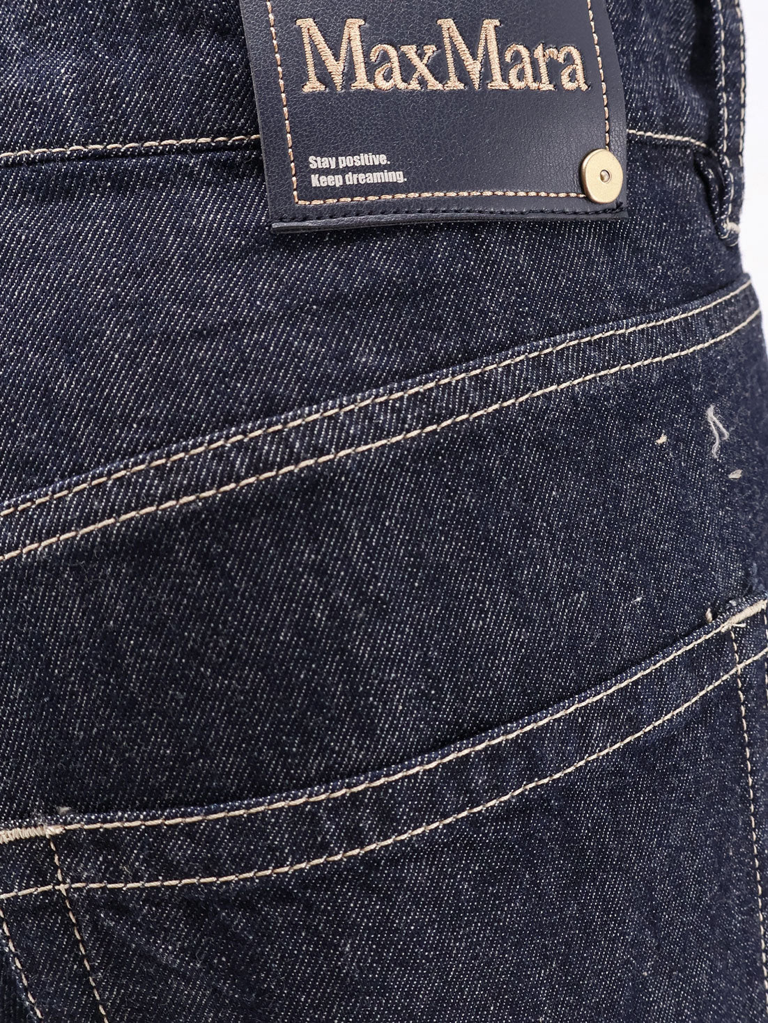 S Max Mara Jeans Blu Marino Cotone Kapoc
