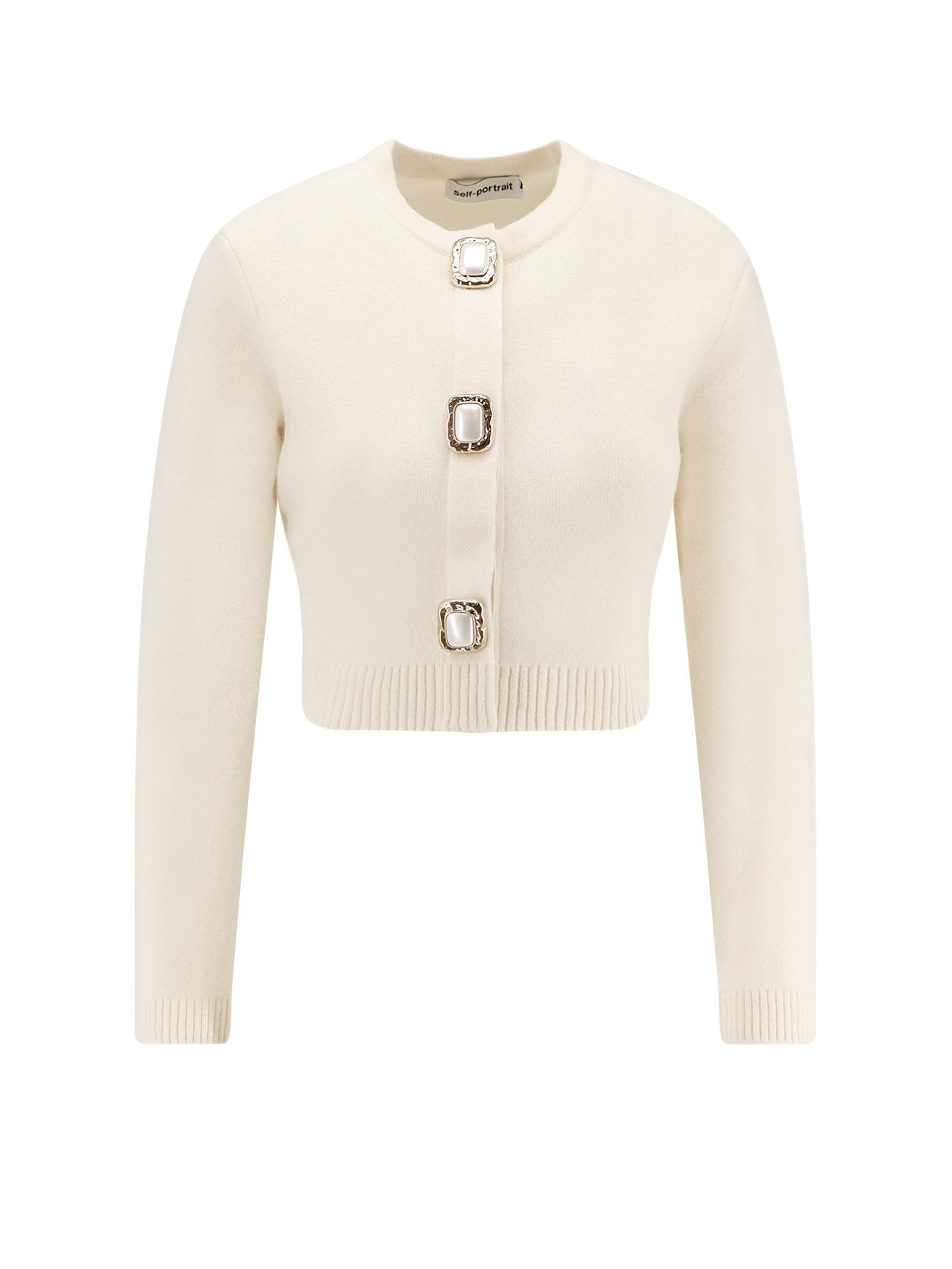 Self Portrait Sweaters White Lana Poliammide Elastan