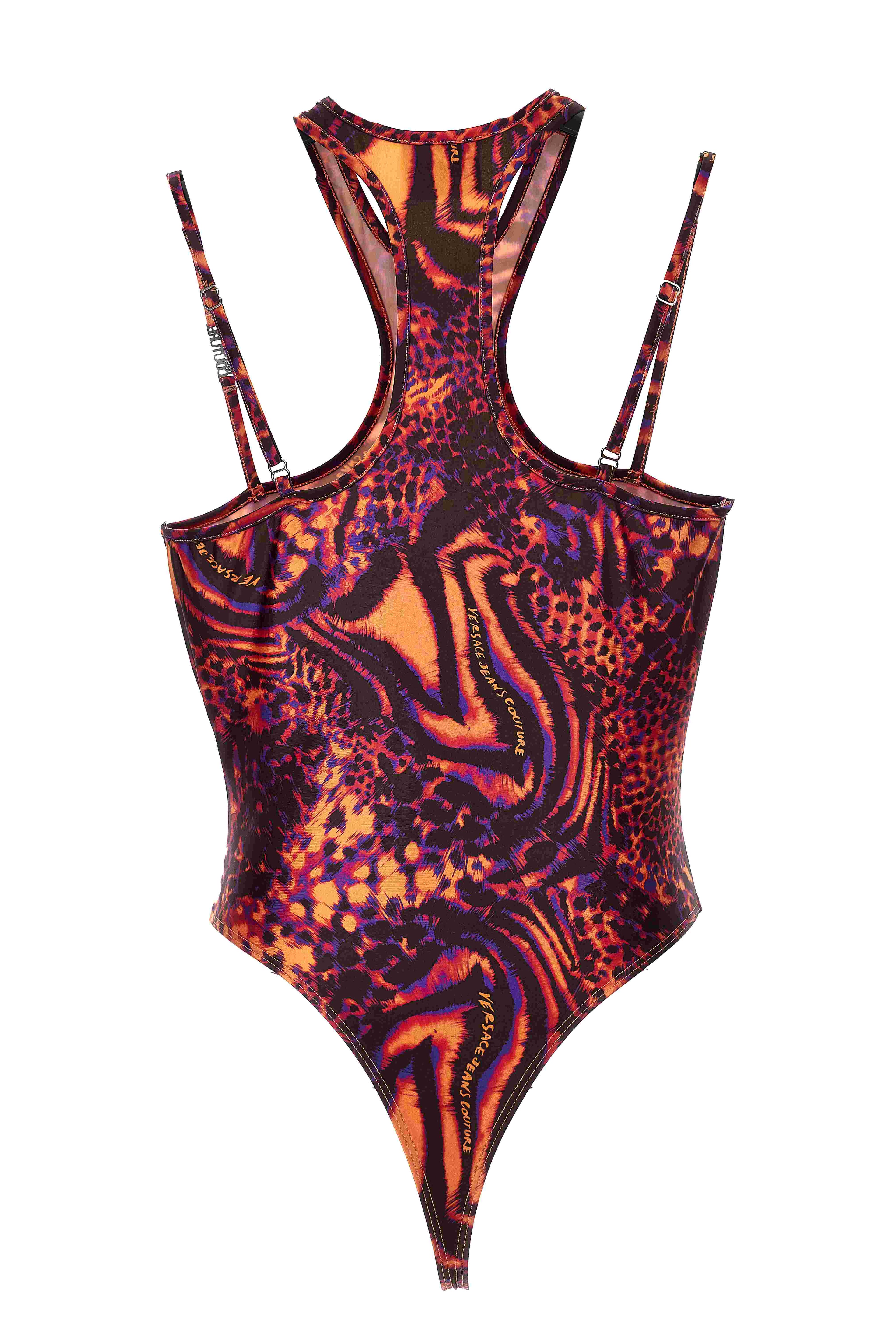 VERSACE JEANS COUTURE Top Red Poliammidica Elastam