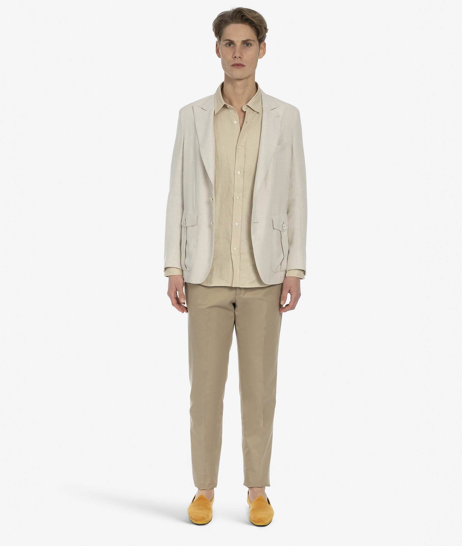 Single-Breasted Jacket Mumbai Beige Tailored Made