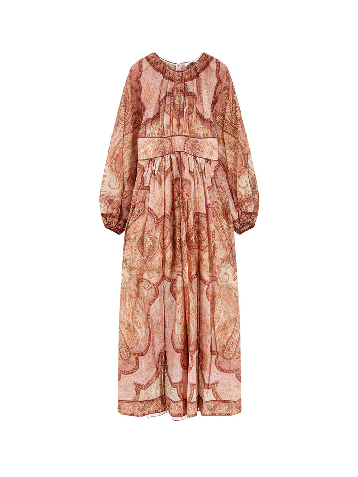 Zimmermann Dresses Tapestry Burgundy Multi Cotone