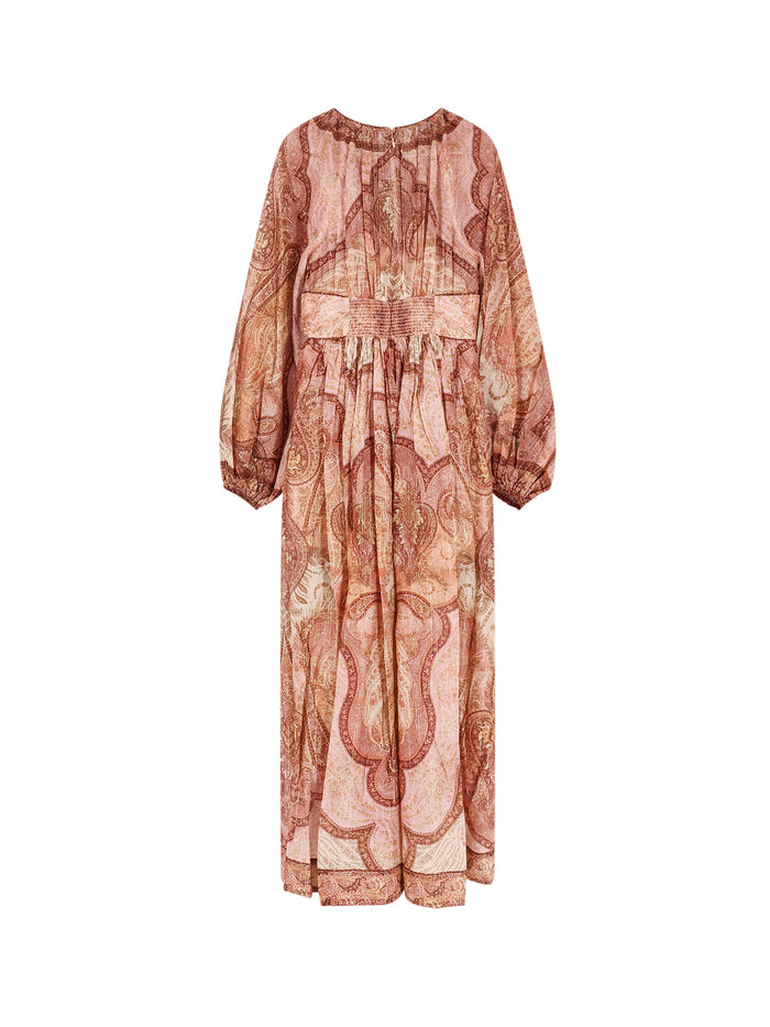 Zimmermann Dresses Tapestry Burgundy Multi Cotone