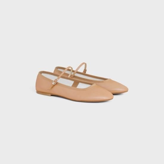 Celine Leather flat in beige