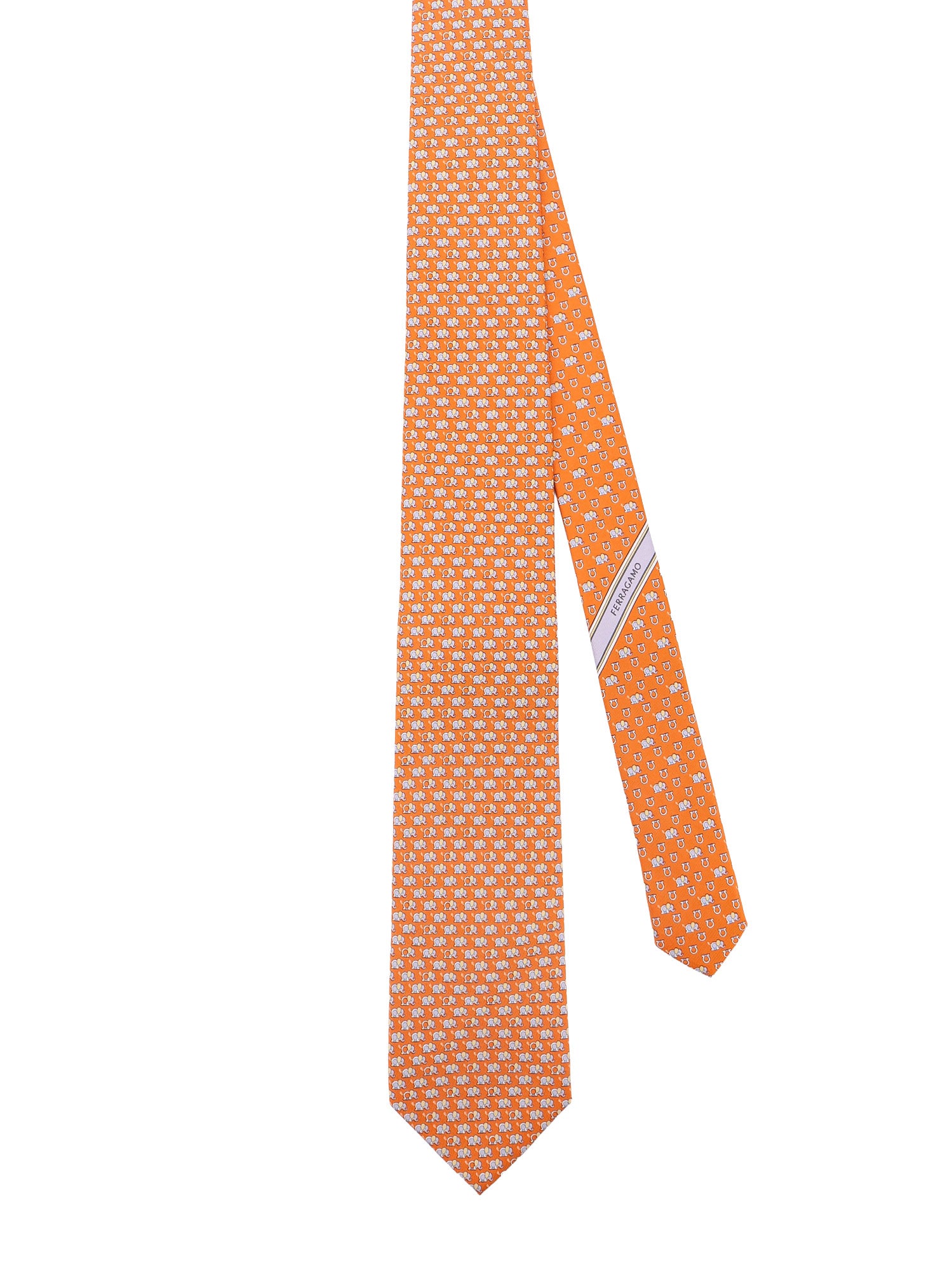 Ferragamo Ties Orange Seta