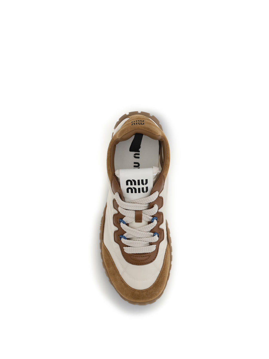 Fabric And Suede Sneakers Ivory-Caramel Ivory/caramel Upper Polyamide Trainers
