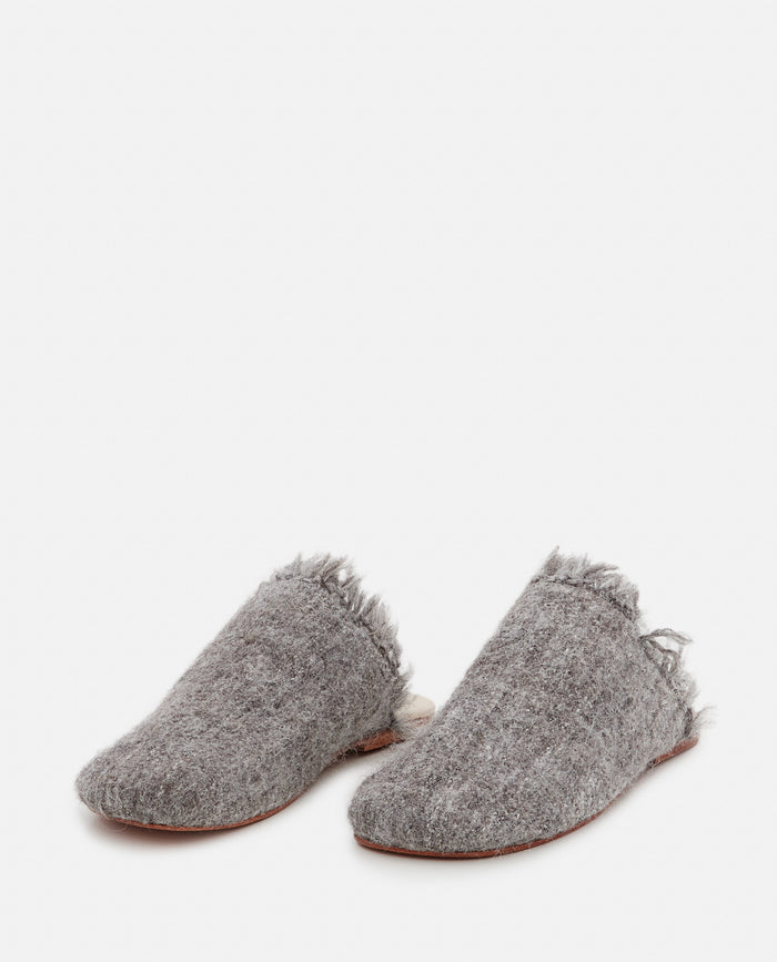 Thibault Van Der Straete Flat Shoes Grey Alpaca