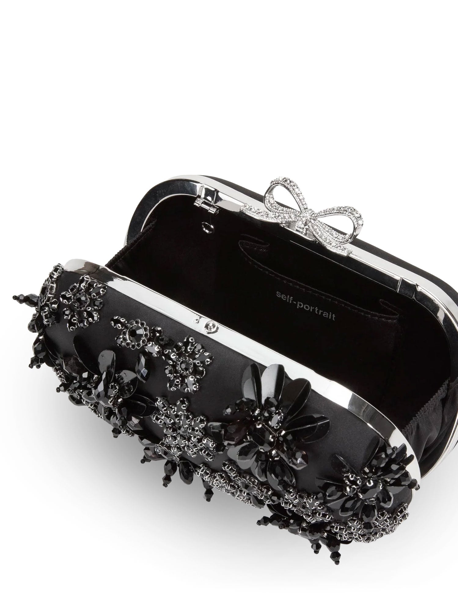 SELF PORTRAIT Bags Black Satin/cristalli