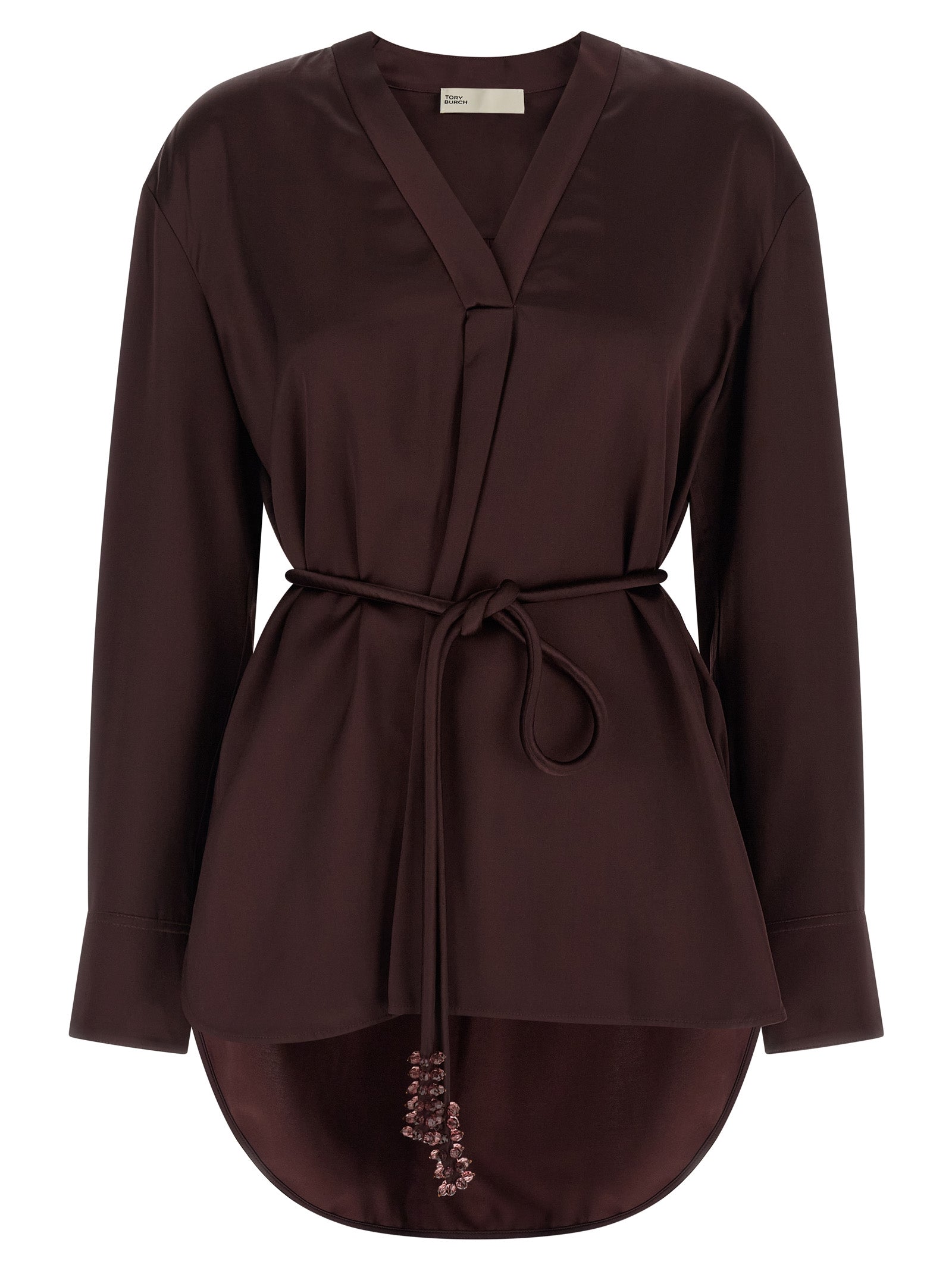 Satin blouse Bordeaux Viscose Shirt