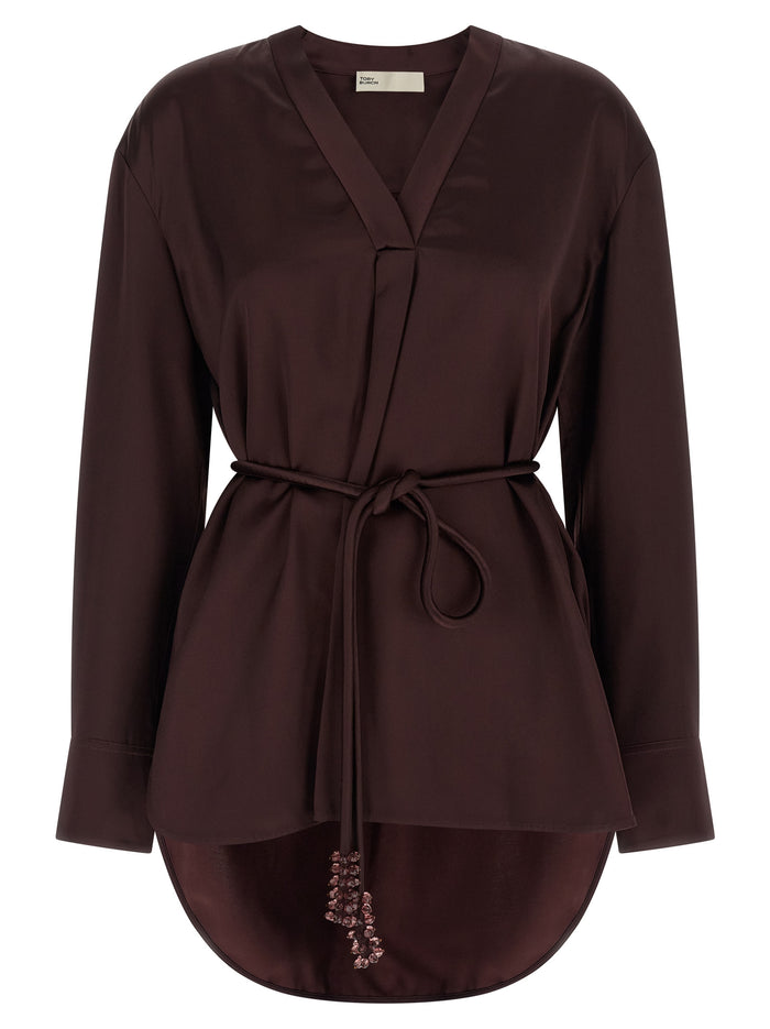 Satin blouse Bordeaux Viscose Shirt