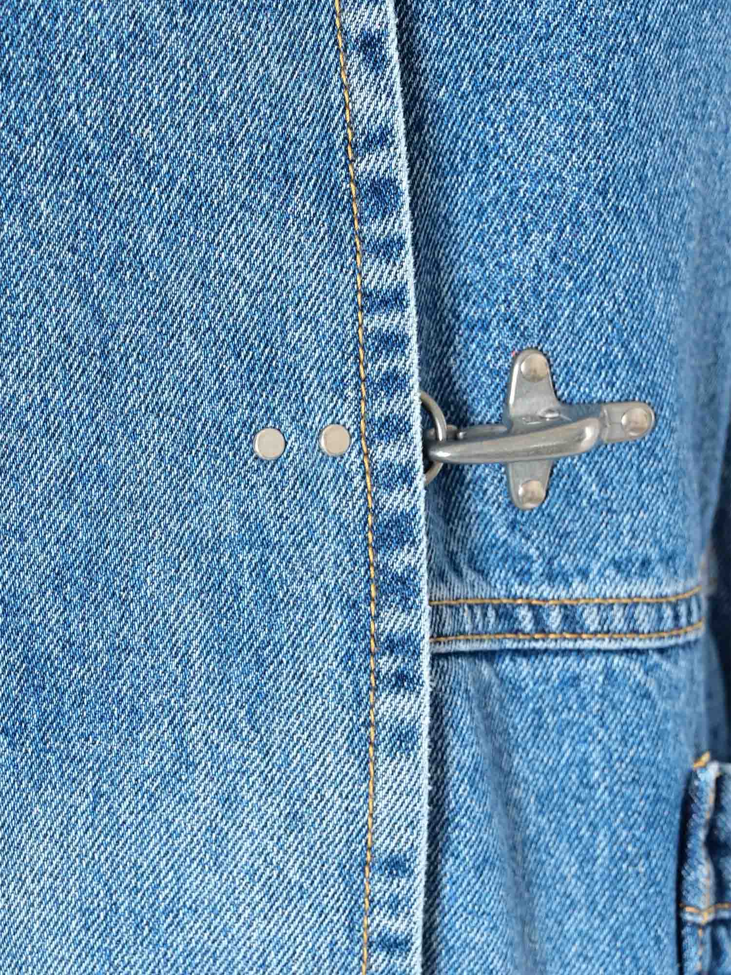 MINI 3 GANCI DENIM COAT Light Blue Cotton Heavy Jacket
