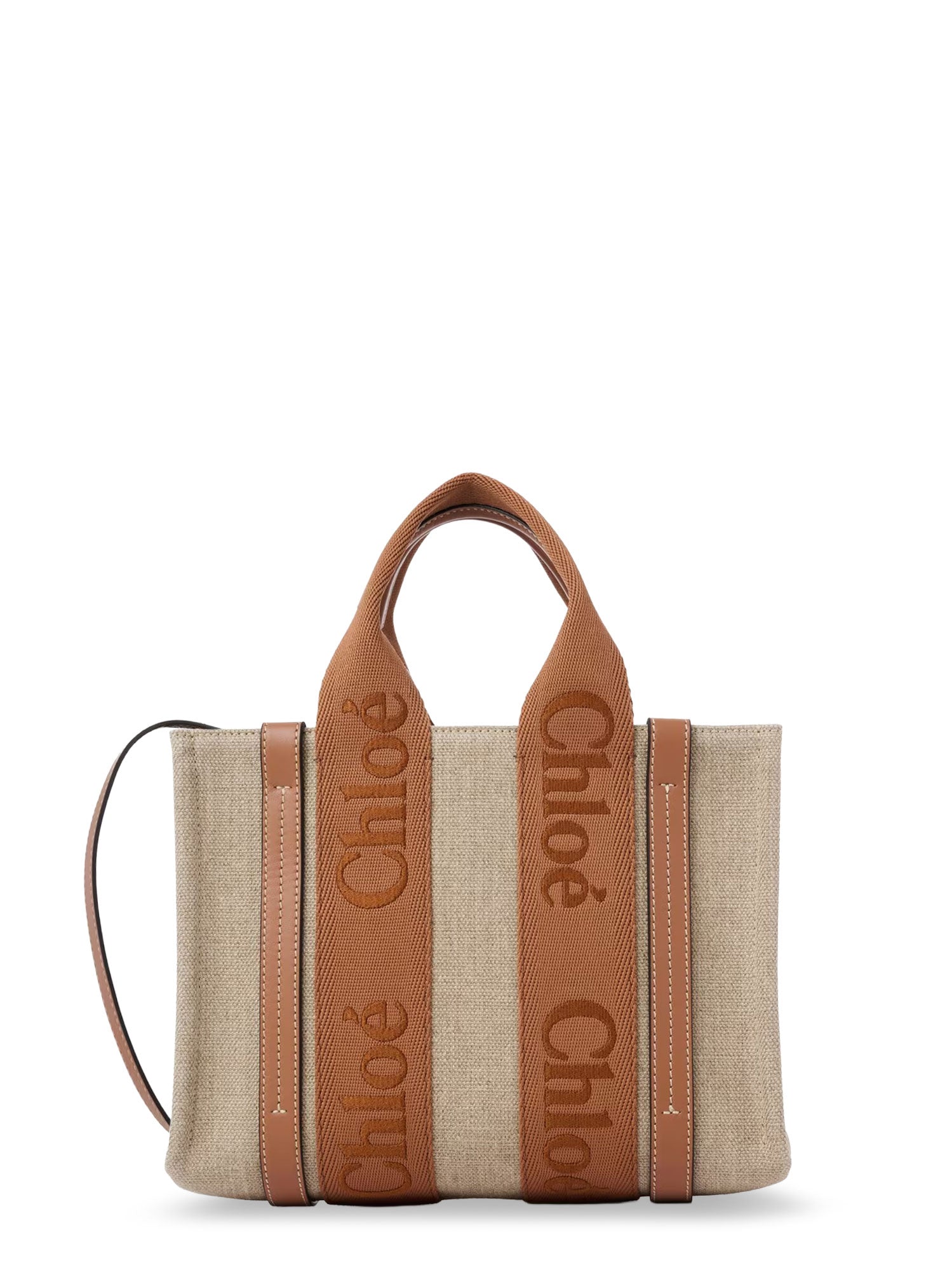 Chloè Bags Dusty Tan Lino/cotone/pelle
