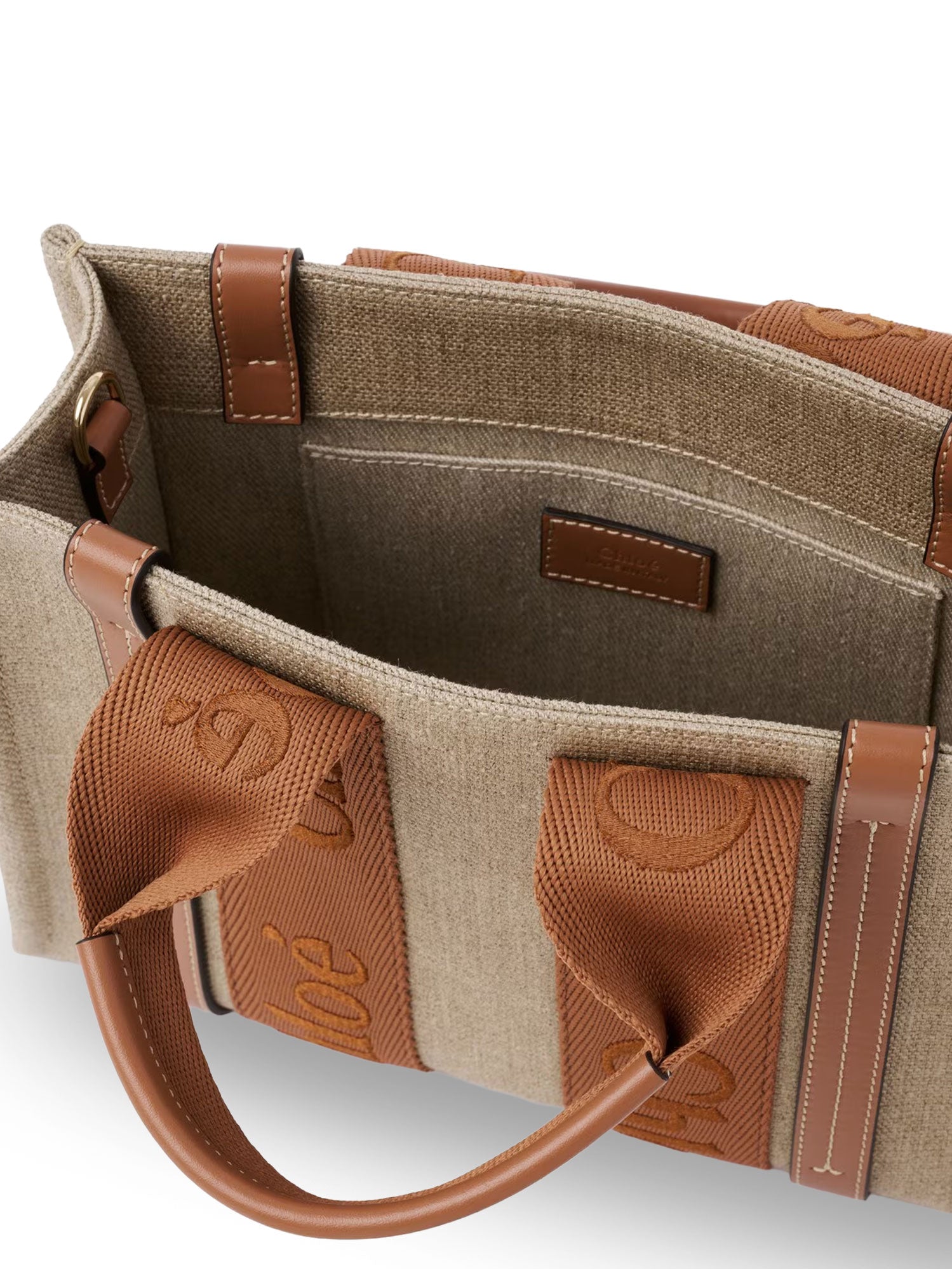 Chloè Bags Dusty Tan Lino/cotone/pelle