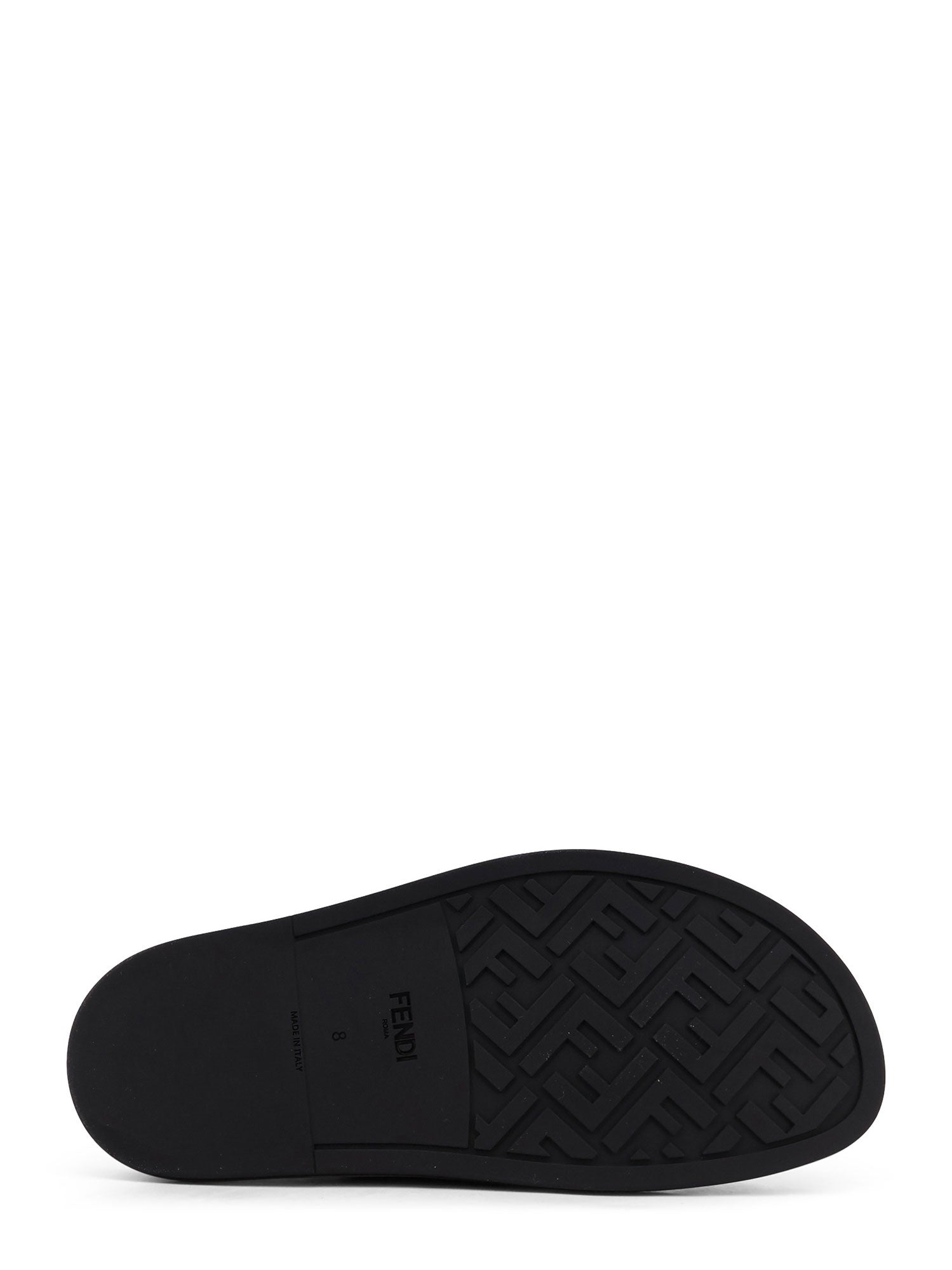 Fendi Sandals Tabacco Nero+sand Tessuto Jacquard Ff/pelle