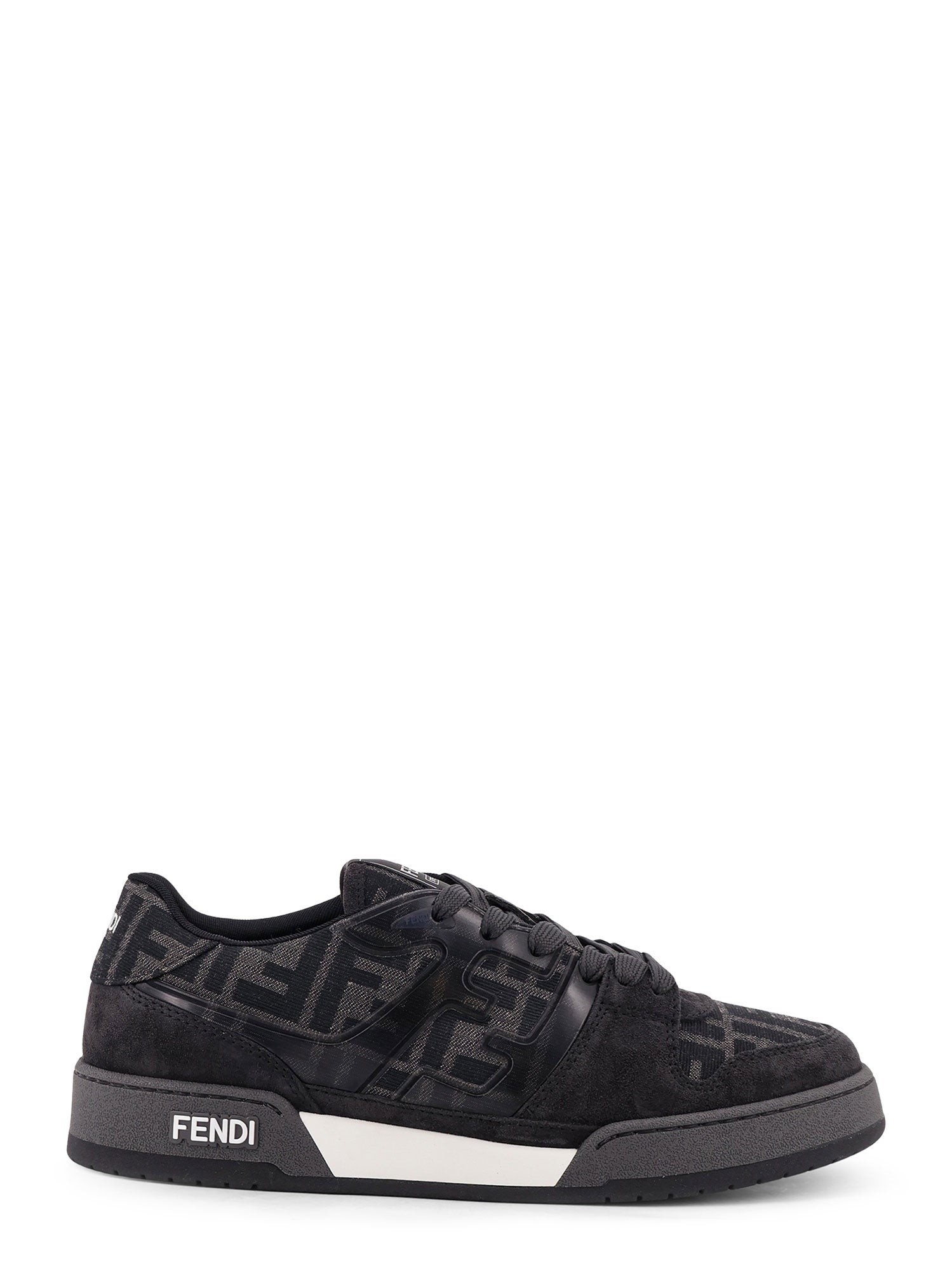 Fendi Sneakers Dk Grey+grig.ner+bia Tessuto Ff Jacquard/ Suede