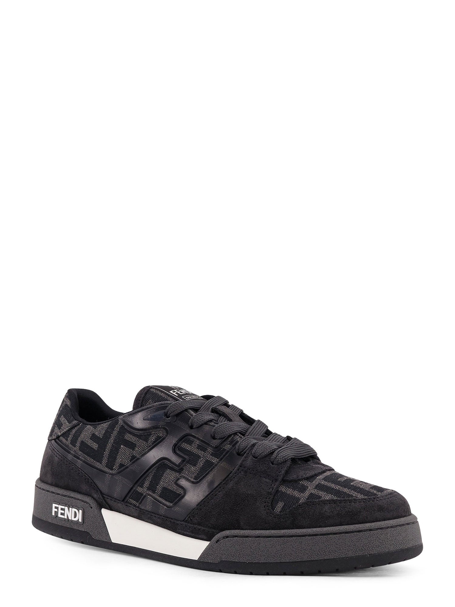 Fendi Sneakers Dk Grey+grig.ner+bia Tessuto Ff Jacquard/ Suede