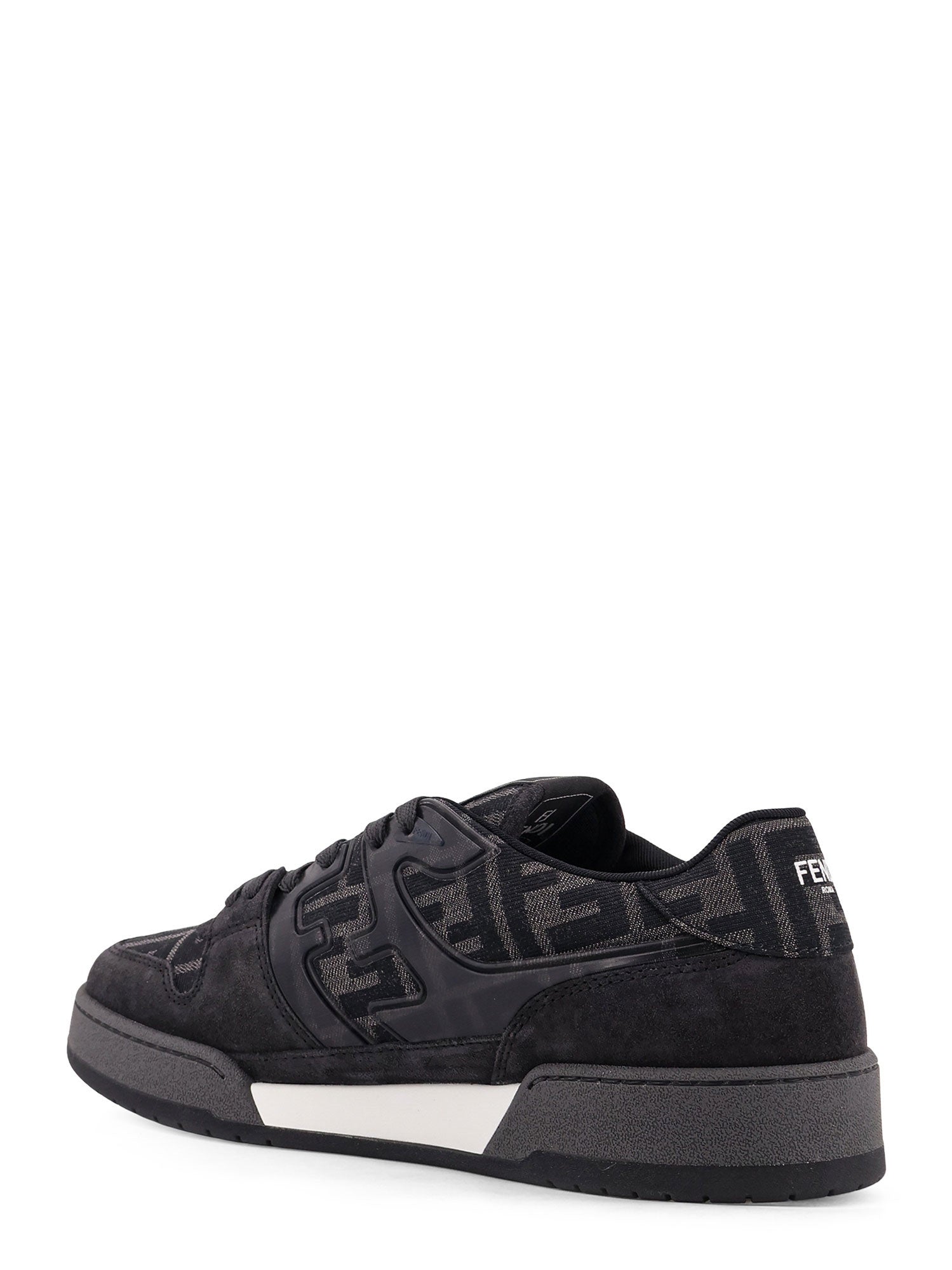 Fendi Sneakers Dk Grey+grig.ner+bia Tessuto Ff Jacquard/ Suede