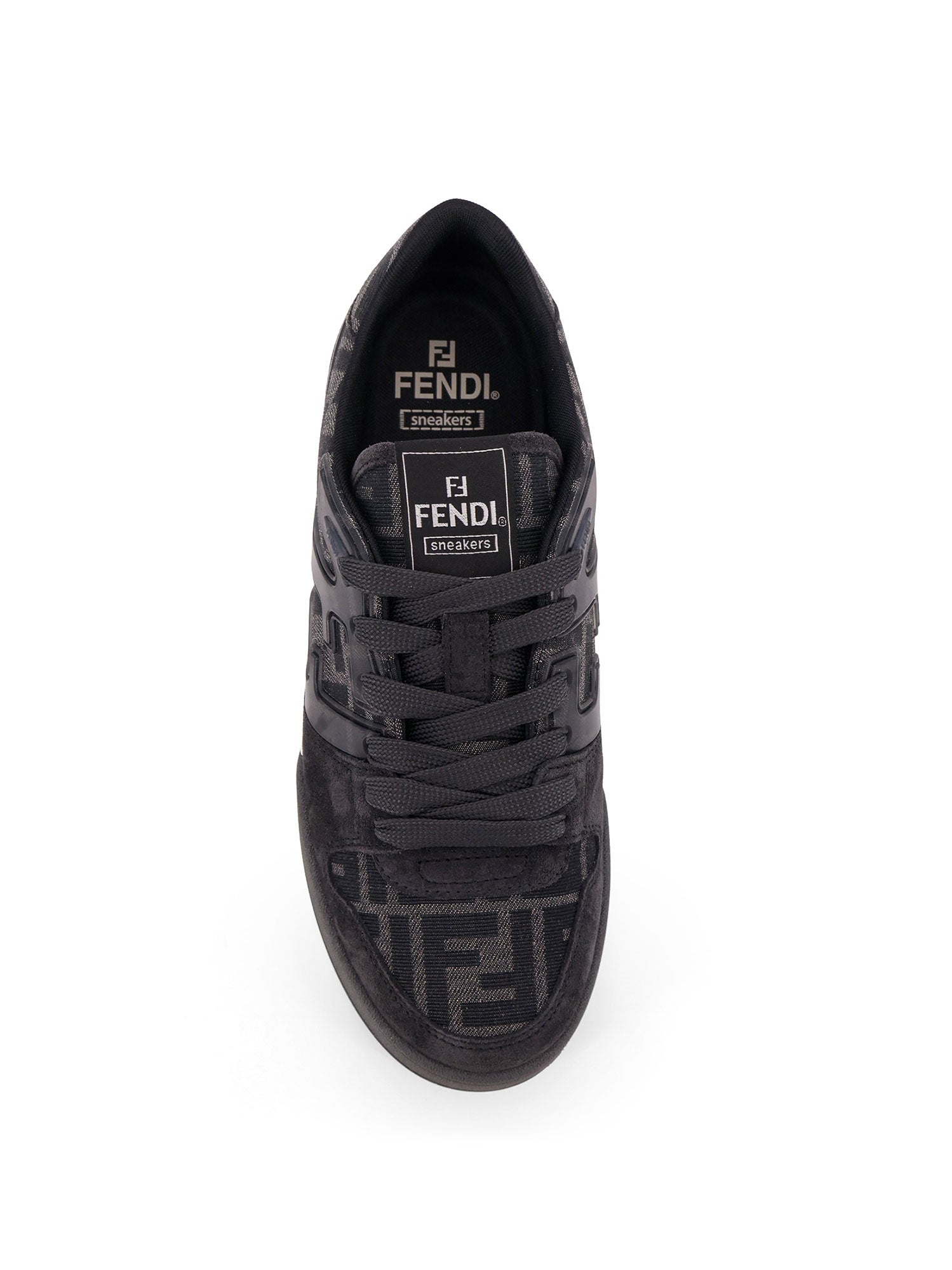 Fendi Sneakers Dk Grey+grig.ner+bia Tessuto Ff Jacquard/ Suede