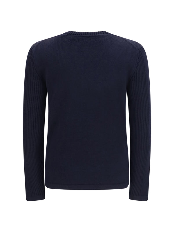 Sweater Virgin Wool Blue Fleece (ovis Aries)