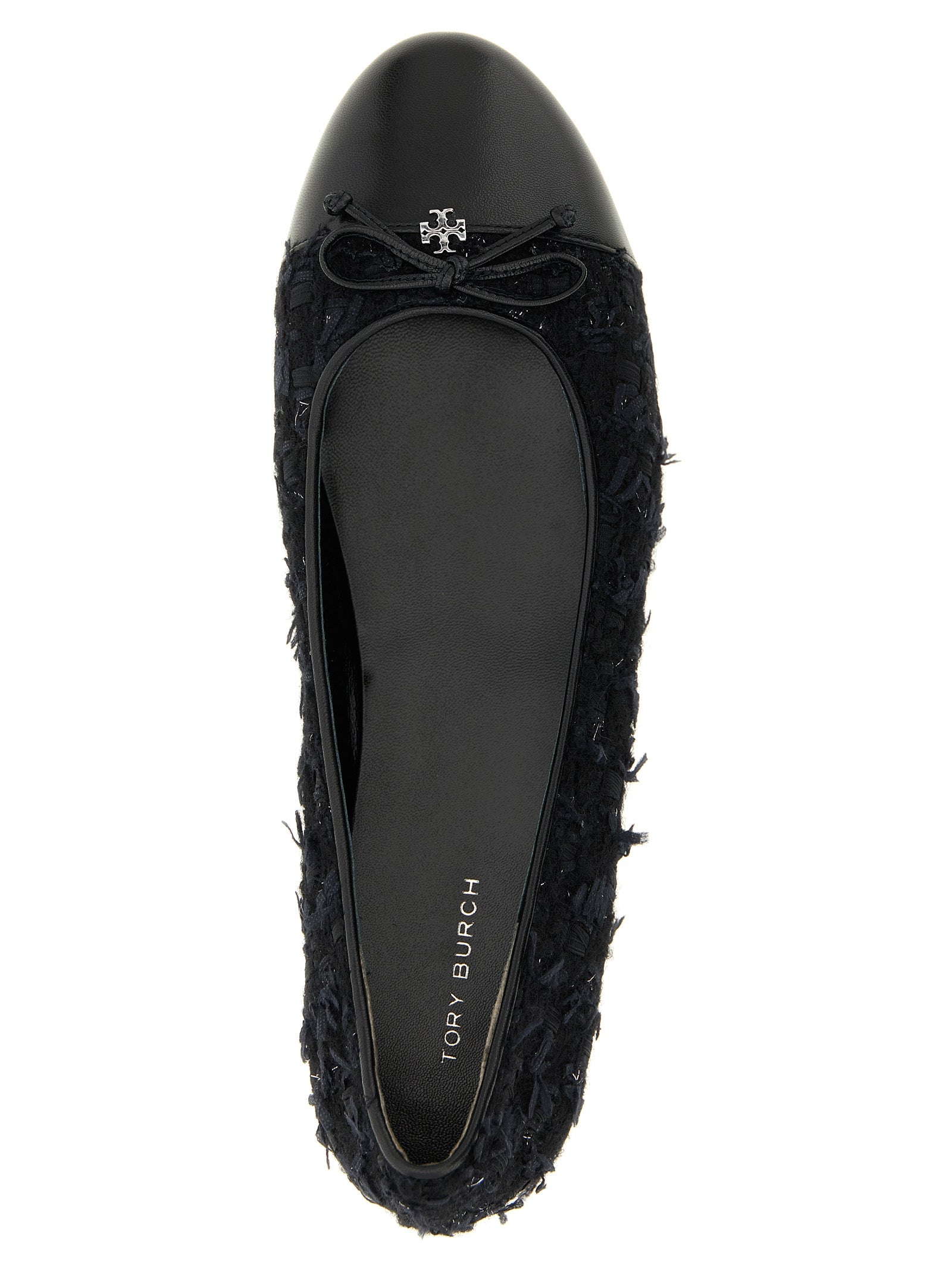 Cap-Toe ballet flats Blue Wool Polyamide Goat Leather Flat Shoes