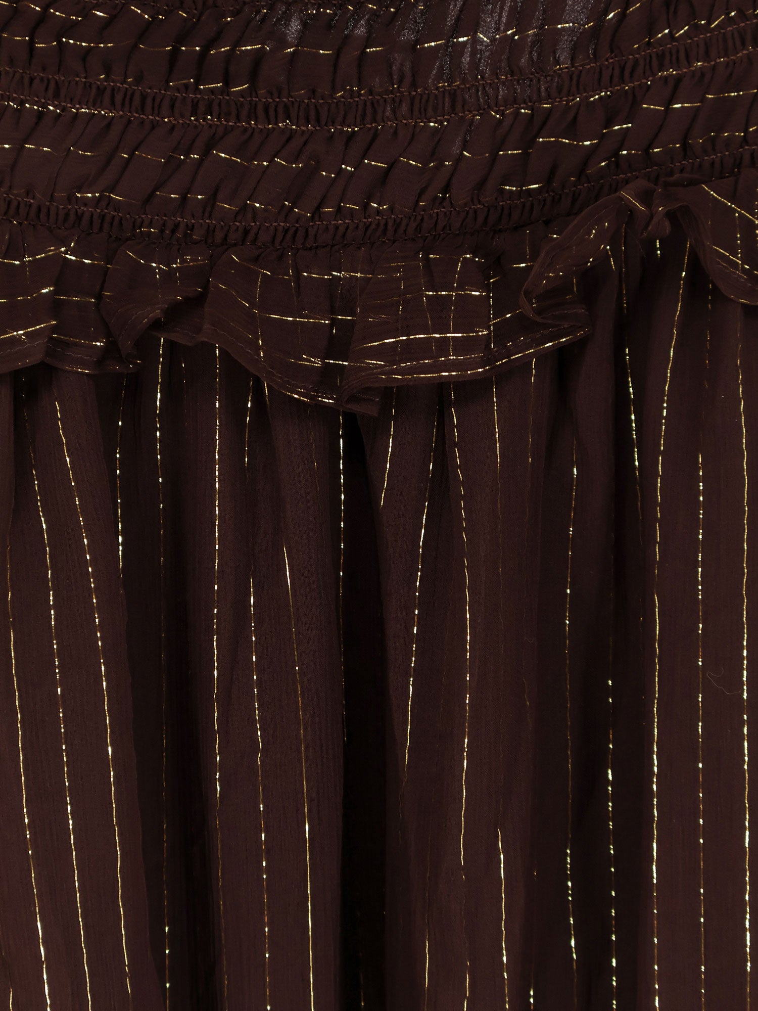 SELF PORTRAIT Dresses Brown Seta Fibra Metallizzata