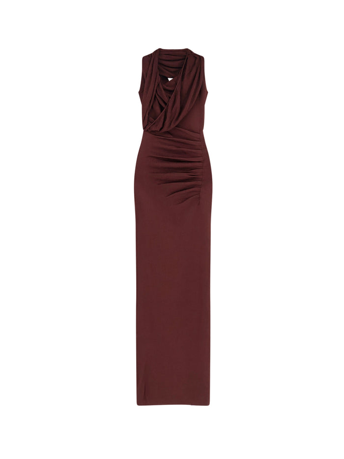 Self Portrait Dresses Brown Viscosa Cotone Poliammide