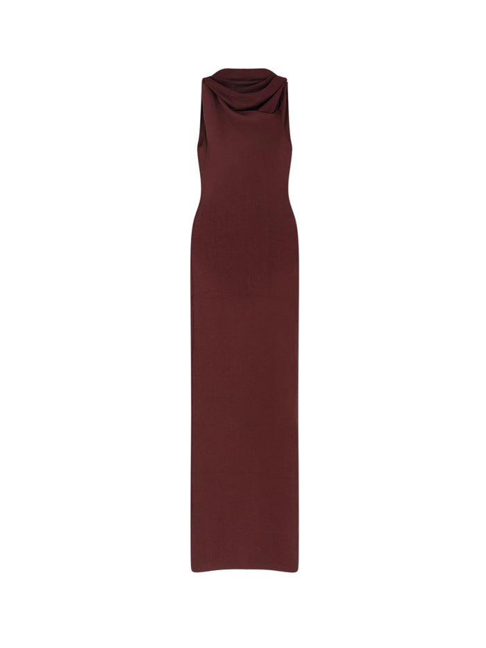 Self Portrait Dresses Brown Viscosa Cotone Poliammide