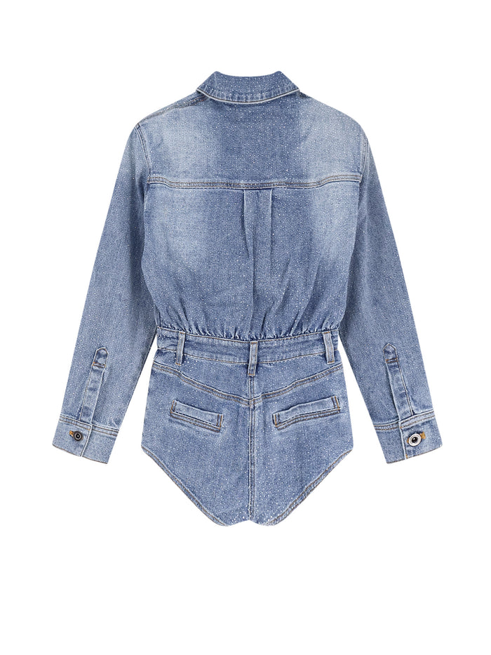 SELF PORTRAIT Dresses Blue Cotone Elastan