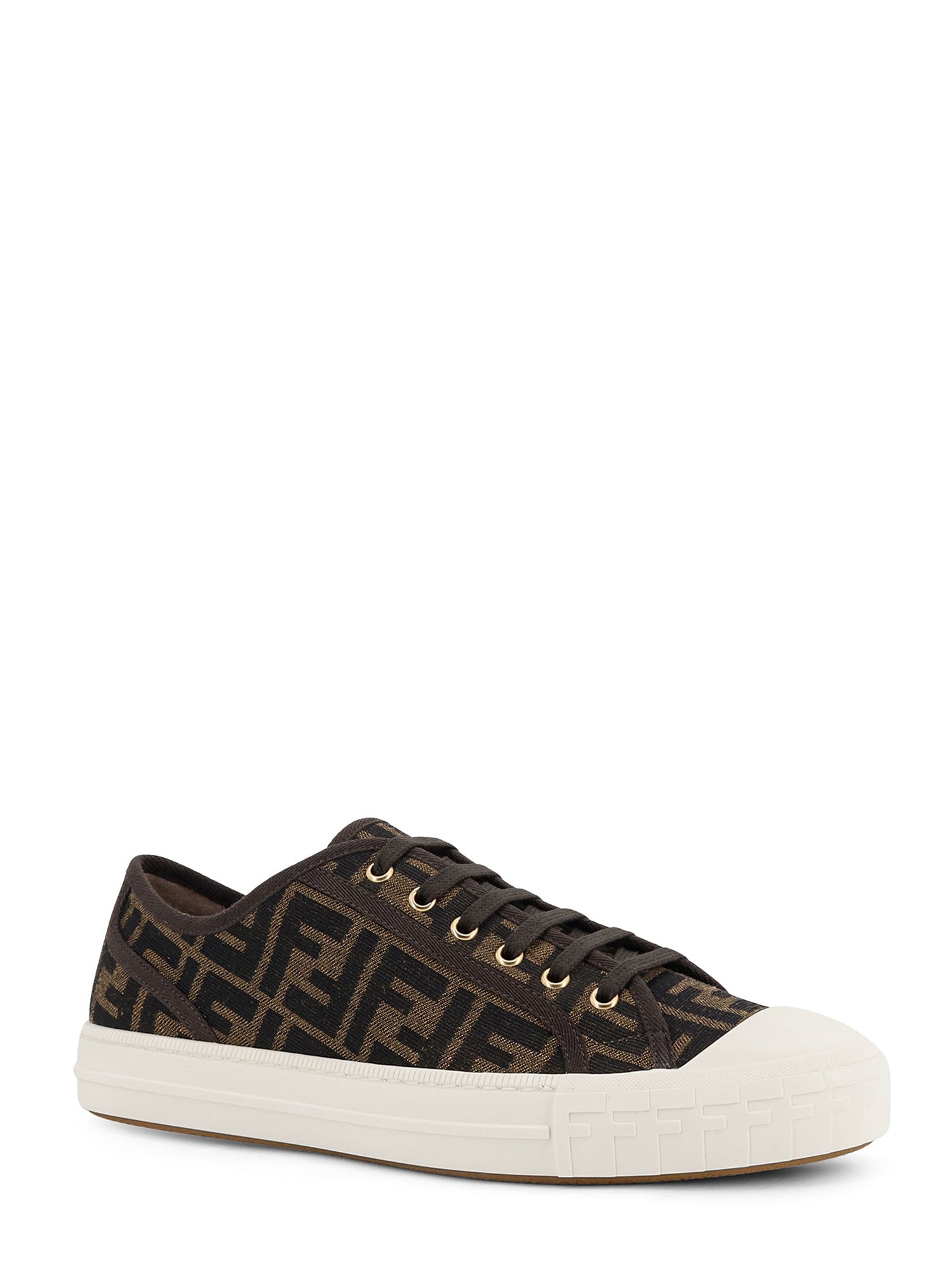 Fendi Sneakers Tabacco Nero Poliammide Cotone