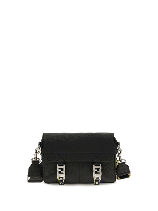 Flow Romano Leather Crossbody Bag Nero Calf Bos Taurus Shoulder