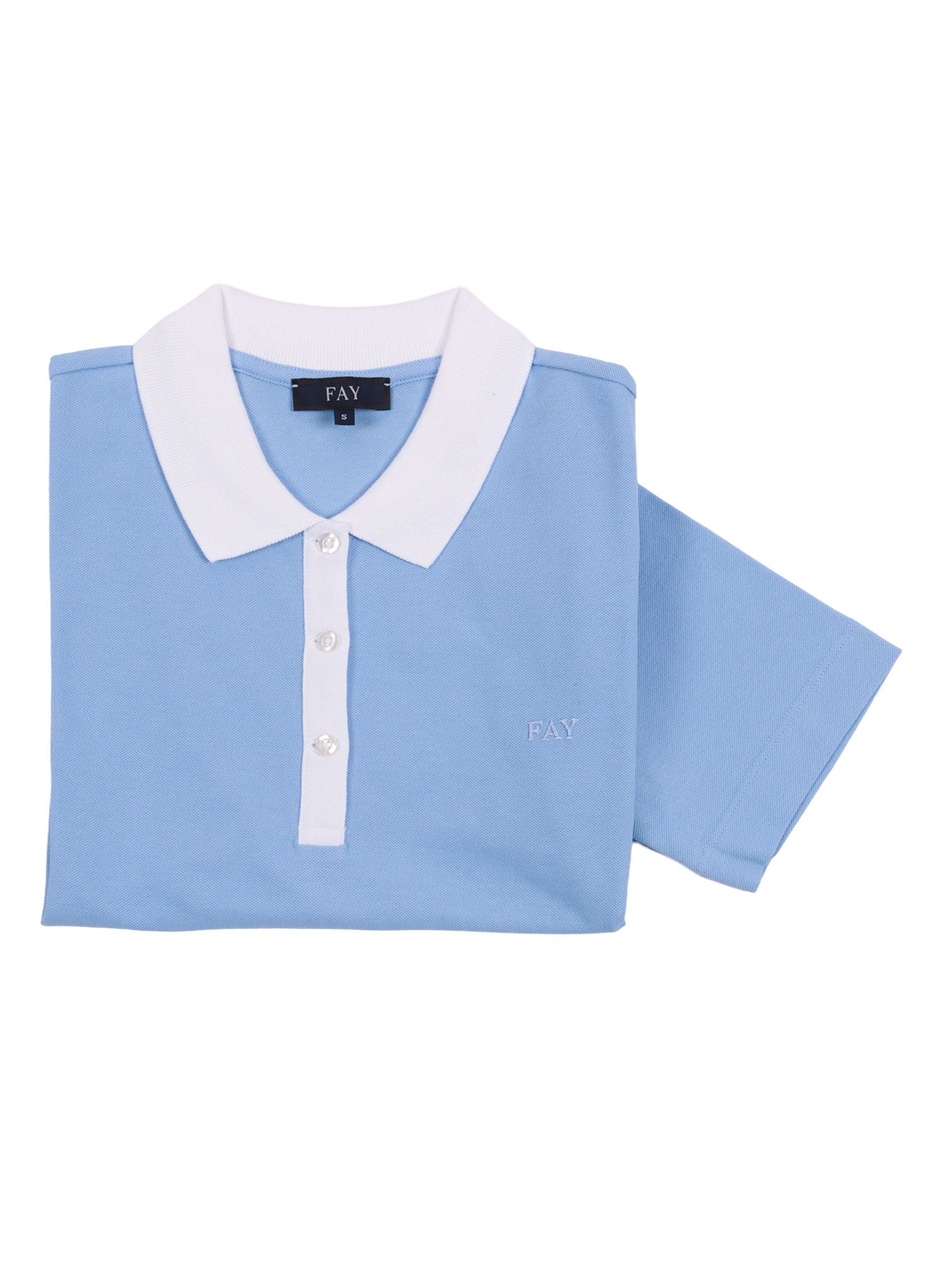 POLO Light Blue Cotton Elastane Shirt