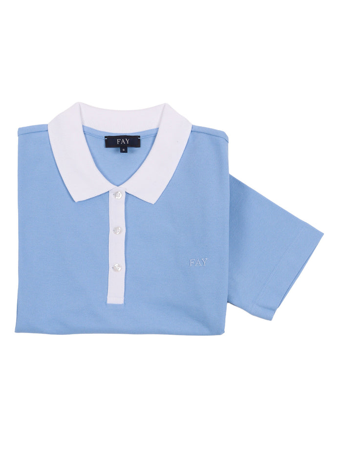 POLO Light Blue Cotton Elastane Shirt